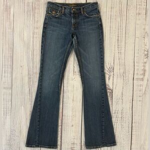 David Kahn Jeans Women’s Size 28 Low Rise Boot Cut Flare Embroidered Pockets